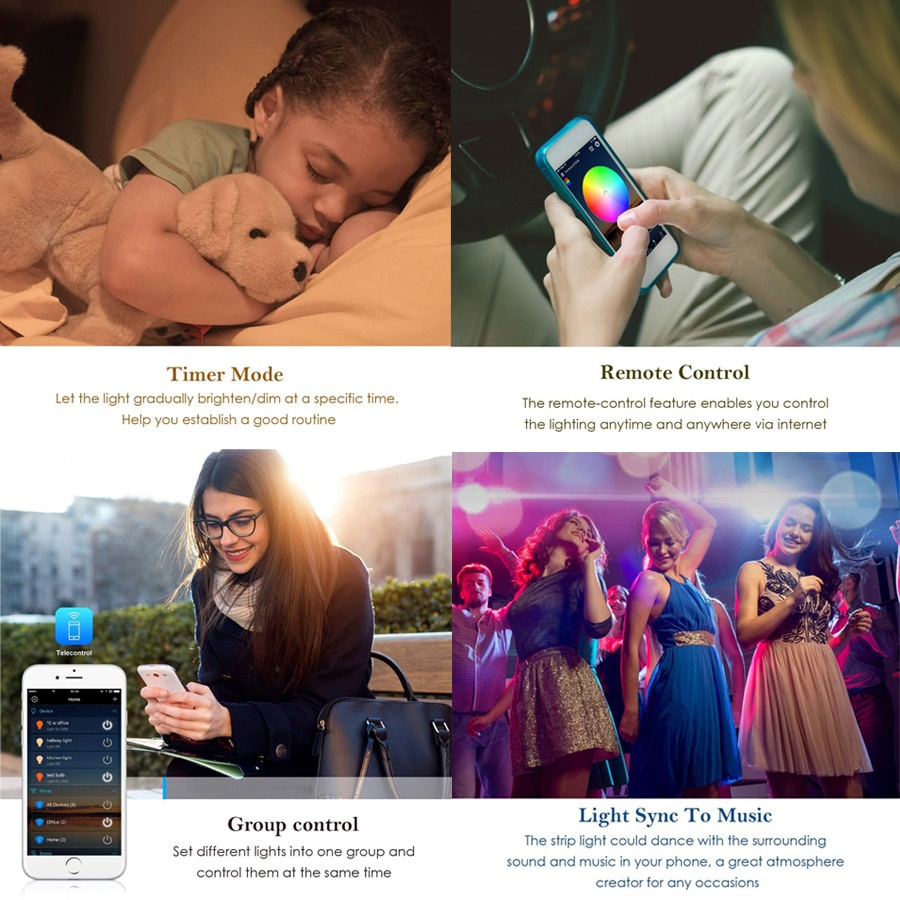 Dải Đèn LED  Đèn Led Tiktok  5050RGB Mix DIY Trên 50 Màu Trang Trí Phòng Ngủ Nháy Theo Nhạc Sử Dụng App