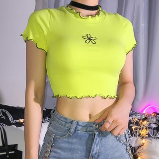 Áo Croptop tay ngắn thiết kế ôm sát tôn dáng
