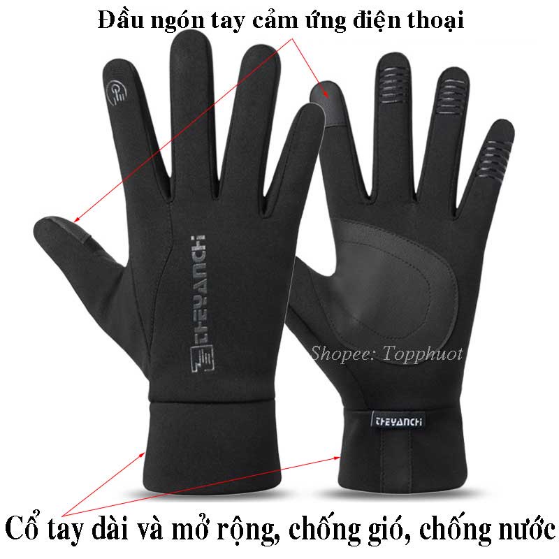 Bao tay xe máy xe đạp Cheyanchi cảm ứng điện thoại - Chống nắng, chống tia uv