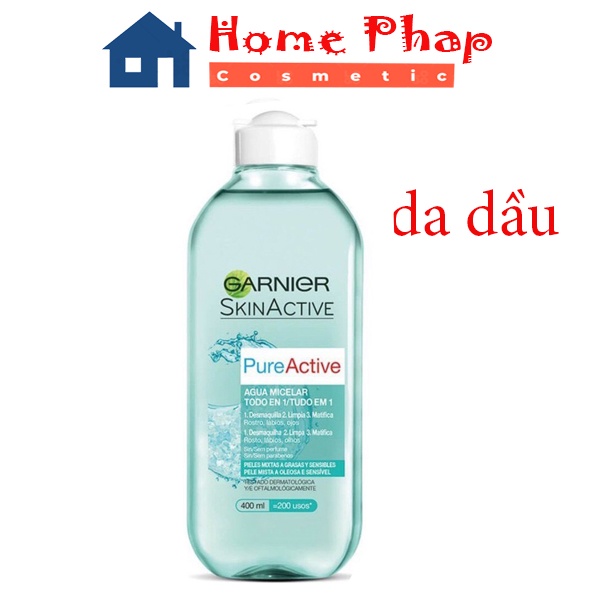 Nước Tẩy Trang Garnier 400ml Pháp cho da dầu, da nhạy cảm và mọi loại da hỗn hợp | BigBuy360 - bigbuy360.vn