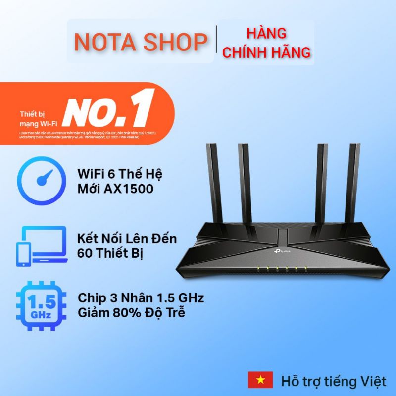 [Hỏa Tốc - CHÍNH HÃNG] Nâng cấp WiFi với router TP LINK AX23 WiFi 6 - AX1800 Mbps, cổng Lan Gigabit