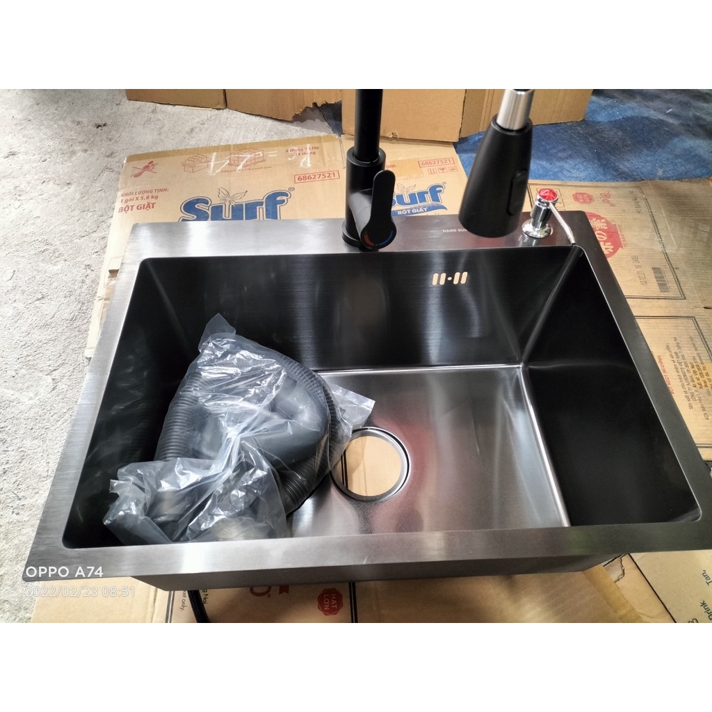 Chậu Rửa Chén Bát Phủ NANO Chống trầy xướt KT 6045