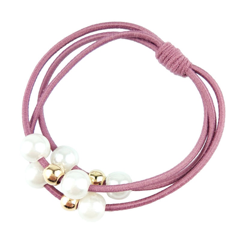 Dây buộc tóc nhiều sợi co giãn đính ngọc trai thời trang Hàn Quốc