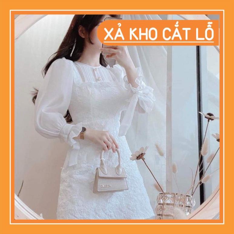 [Quần Áo Hot] Đầm dự tiệc gấm xốp trắng nhẹ nhàng thanh nhã Ura Dress | BigBuy360 - bigbuy360.vn