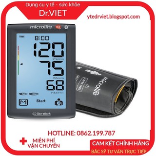 Máy đo huyết áp Microlife BP A7 Touch- Đo huyết áp và nhịp tim, Tầm soát bệnh rung nhĩ với công nghệ Afib, bluetooth