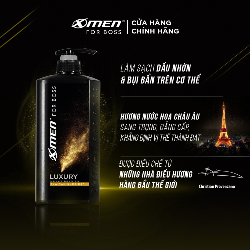 Sữa tắm Nước hoa X-Men For Boss Luxury 650g ,Sữa tắm xmen nam Mùi hương sang trọng tinh tế dành cho phái mạnh