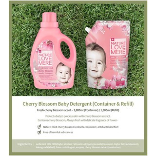 NƯỚC GIẶT CHO BÉ HƯƠNG HOA ANH ĐÀO NATURE LOVE MERE 1300ML/1800ML