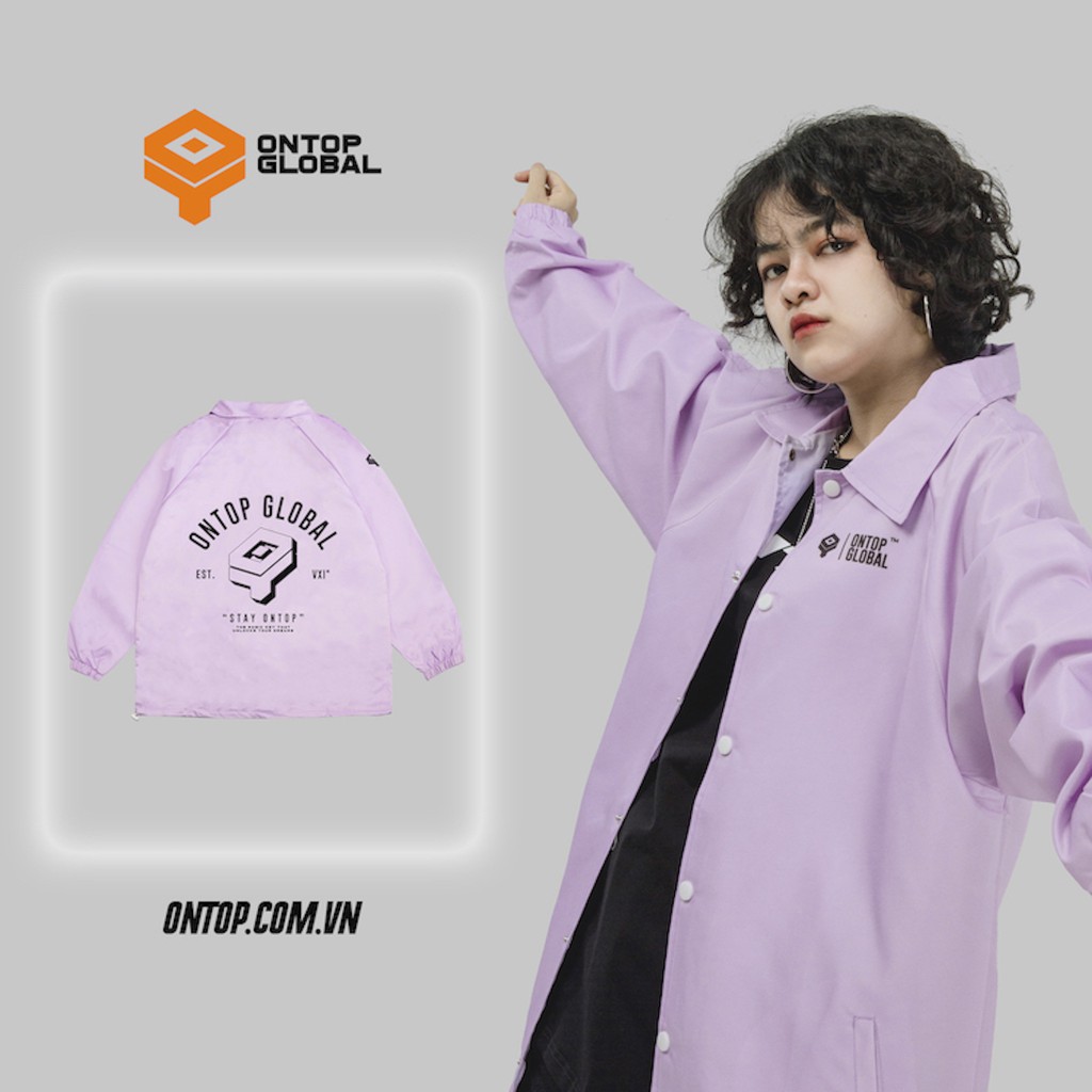ch Áo khoác dù unisex Basic MD màu hồng tím local brand ONTOP sịn
