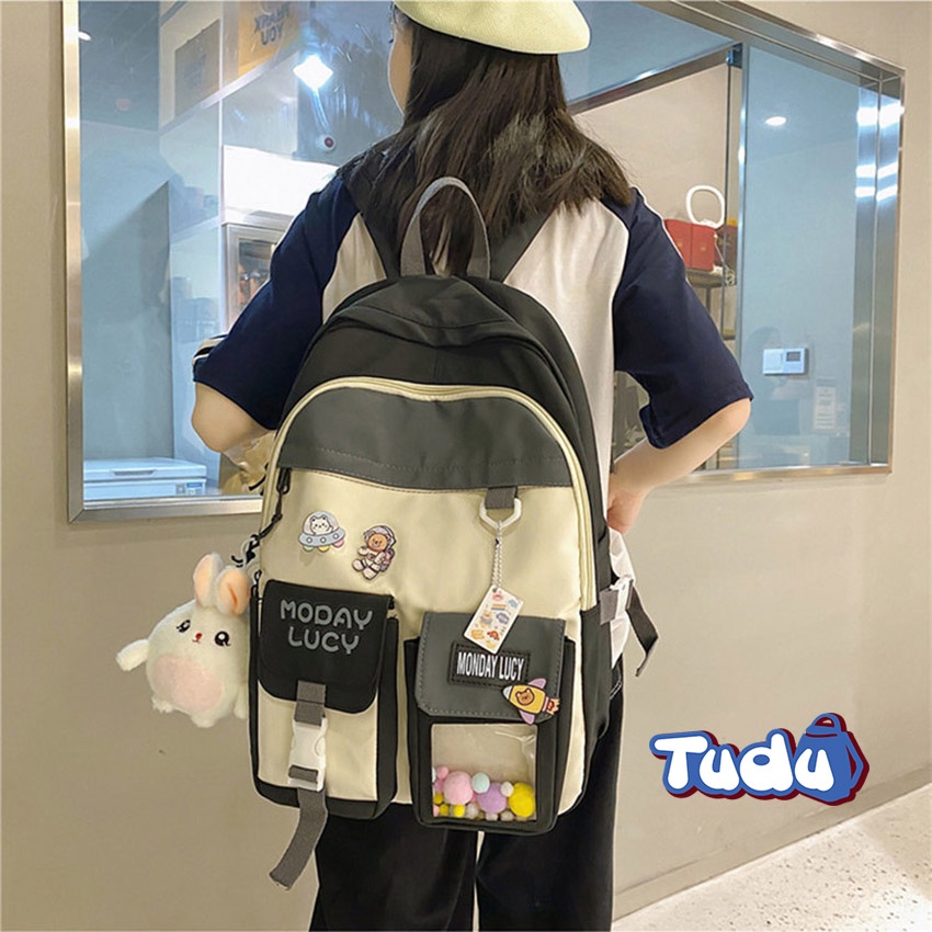 Balo Đi Học Nữ Đẹp Chất Lượng Loại 1, Ba Lô Phong Cách Hàn Quốc, Vải Chống Nước Cao Cấp, Đựng A4, Laptop 15 inch CN189