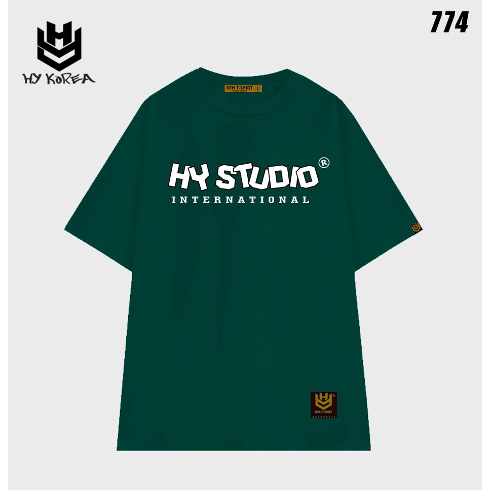 Áo thun tay lỡ HY Studio 774 nam nữ form rộng basic