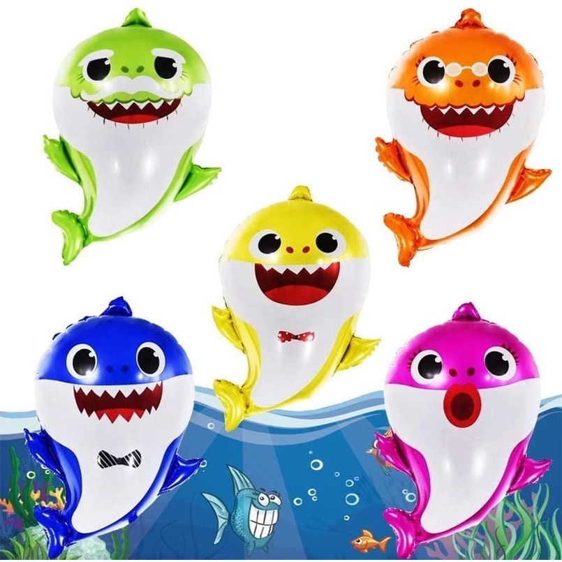 [Hàng Có Sẵn] Bong Bóng Hình Cá Mập Trang Trí Sinh Nhật Cho Bé