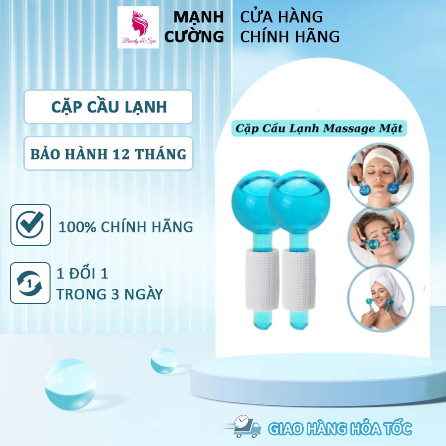 Cặp Quả Cầu Lạnh Massage Đẩy Tinh Chất, Thu Nhỏ Lỗ Chân Lông