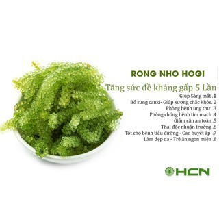Rong nho tách nước Hogi, rong nho tách nước giàu dinh dưỡng hộp 6 gói