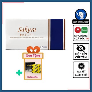 Bao Cao Su Siêu Mỏng SAKURA 0,02mm Nhật Bản Tăng Khoái Cảm - Vẫn Đảm Bảo An Toàn  Hộp 12 Chiếc