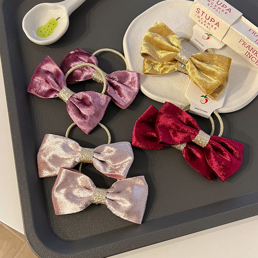 Set 2 dây buộc tóc co giãn thắt nơ đơn giản cho nữ