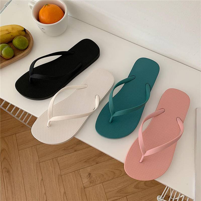 Dép xỏ ngón đi biển cho nữ xixitiao màu trơn đế bằng chống trượt