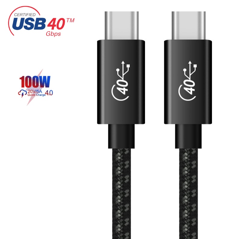 Cáp USB4 (usb 4.0) 40Gbps cổng usb type-c tương thích Thunderbolt 3 xuất hình 5k 60hz macbook imac - sạc 100W PD QC