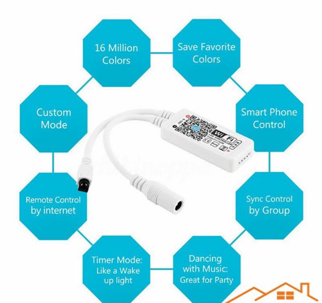 Hàng Hót Bộ điều khiển đèn LED wifi RGB 5050 3528