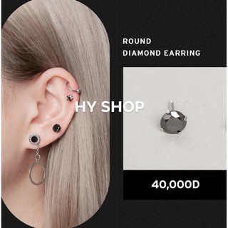 bông tai khuyên tai tròn kim lấp lánh unisex BTS thép y tế siêu bền không dị ứng không gỉ