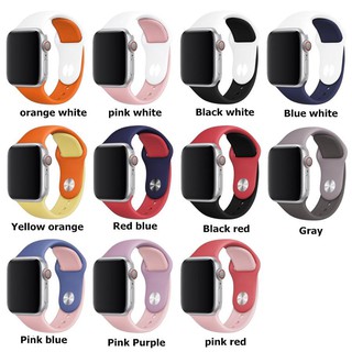Dây Đeo Silicone Mềm Màu Tương Phản Cho Đồng Hồ Thông Minh Apple Watch Series 5/4/3/2/1 38/40/42/44mm