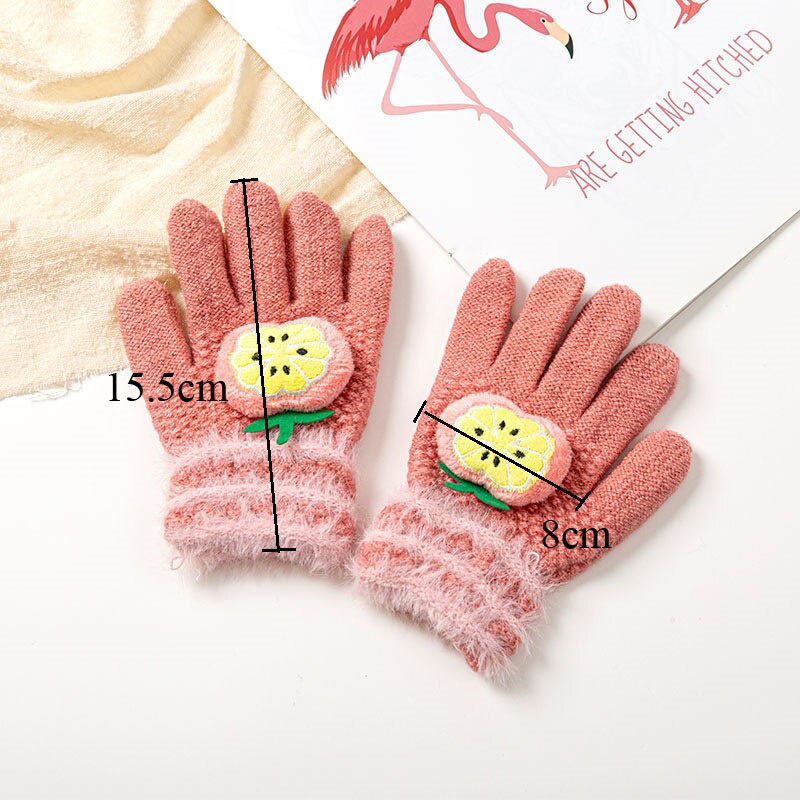 Găng tay đan len hình trái cây 3D dễ thương cho bé 3-8 tuổi