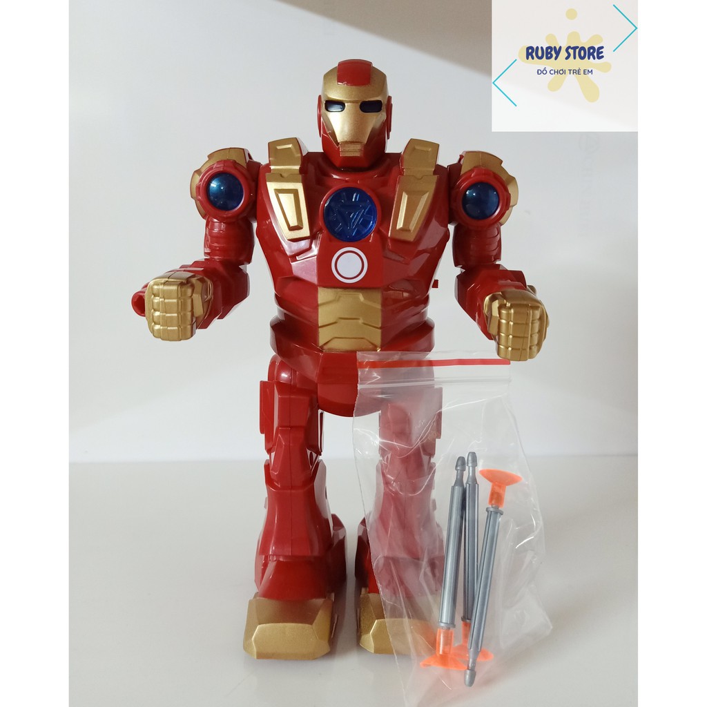 💥💧[SIÊU HOT] Robot người sắt IRON MAN có đèn nhạc và bắn phi tiêu [GIÁ RẺ]💥💧