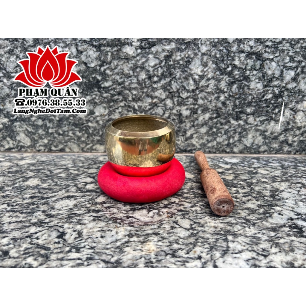 Chuông bằng đồng vàng, chuông mõ tụng kinh size 11cm