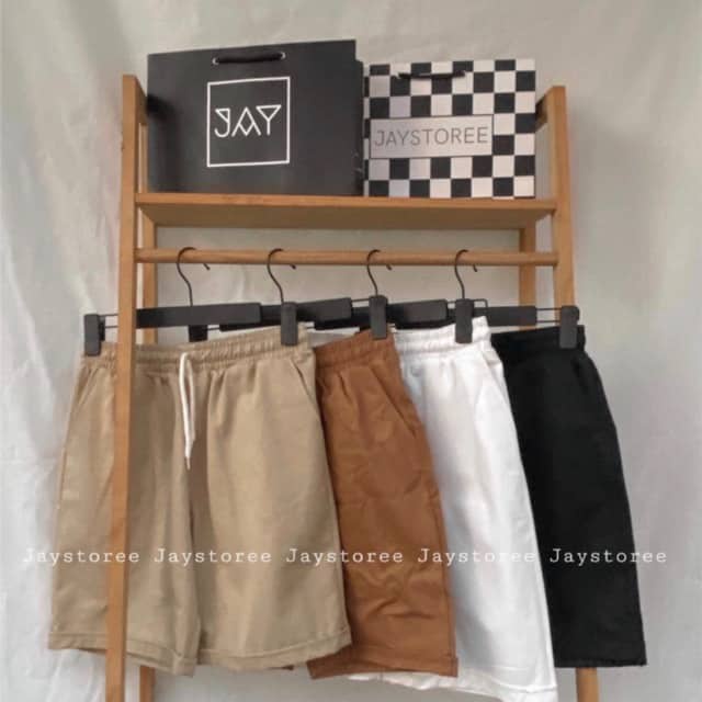 Short Kaki ĐEN/TRẮNG/BE ❤️❤️ Nam nữ unisex/ Short kaki lưng thun ❤️