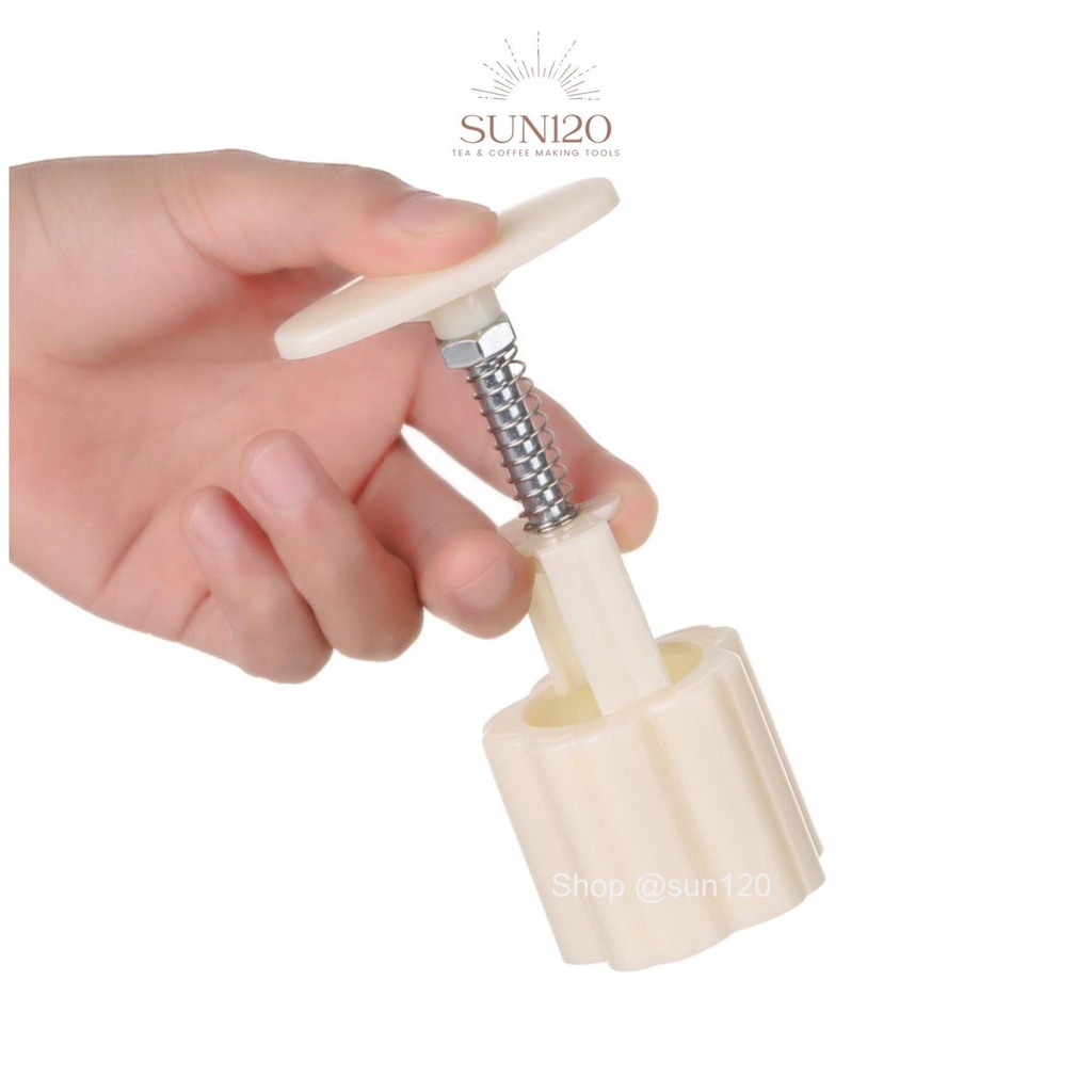 Bộ Khuôn Làm Bánh Trung Thu 4 mặt 50g khuôn ấn lò xo Trang Trí Bánh Trung Thu Hình Hoa 3D khuôn tròn khuôn vuông