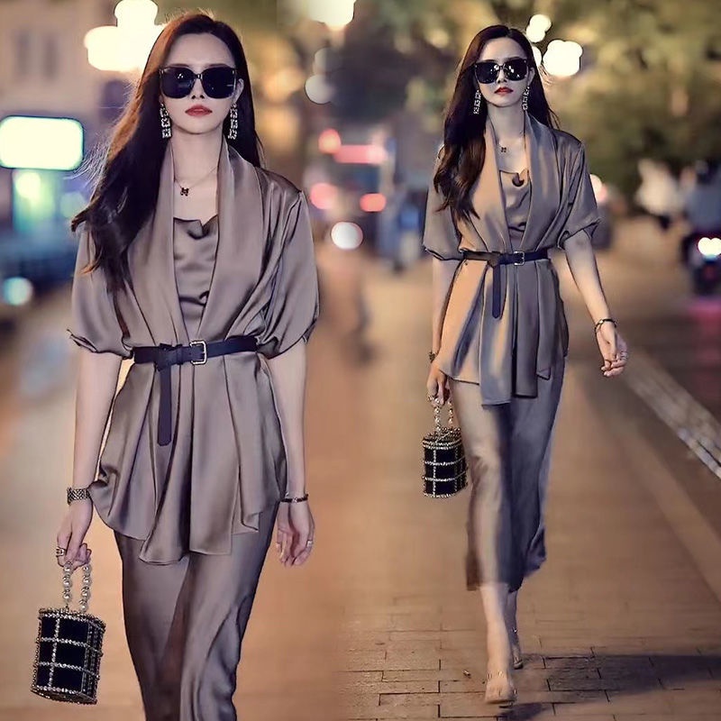 Set trang phục/ Chân váy đơn size lớn thời trang mùa thu 2022 phong cách cao cấp sang trọng dành cho nữ