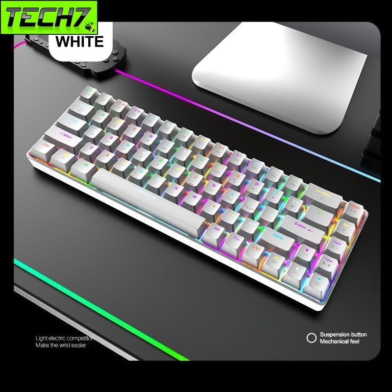 Bàn Phím Cơ Gaming Led RGB T8 White mini nhỏ gọn