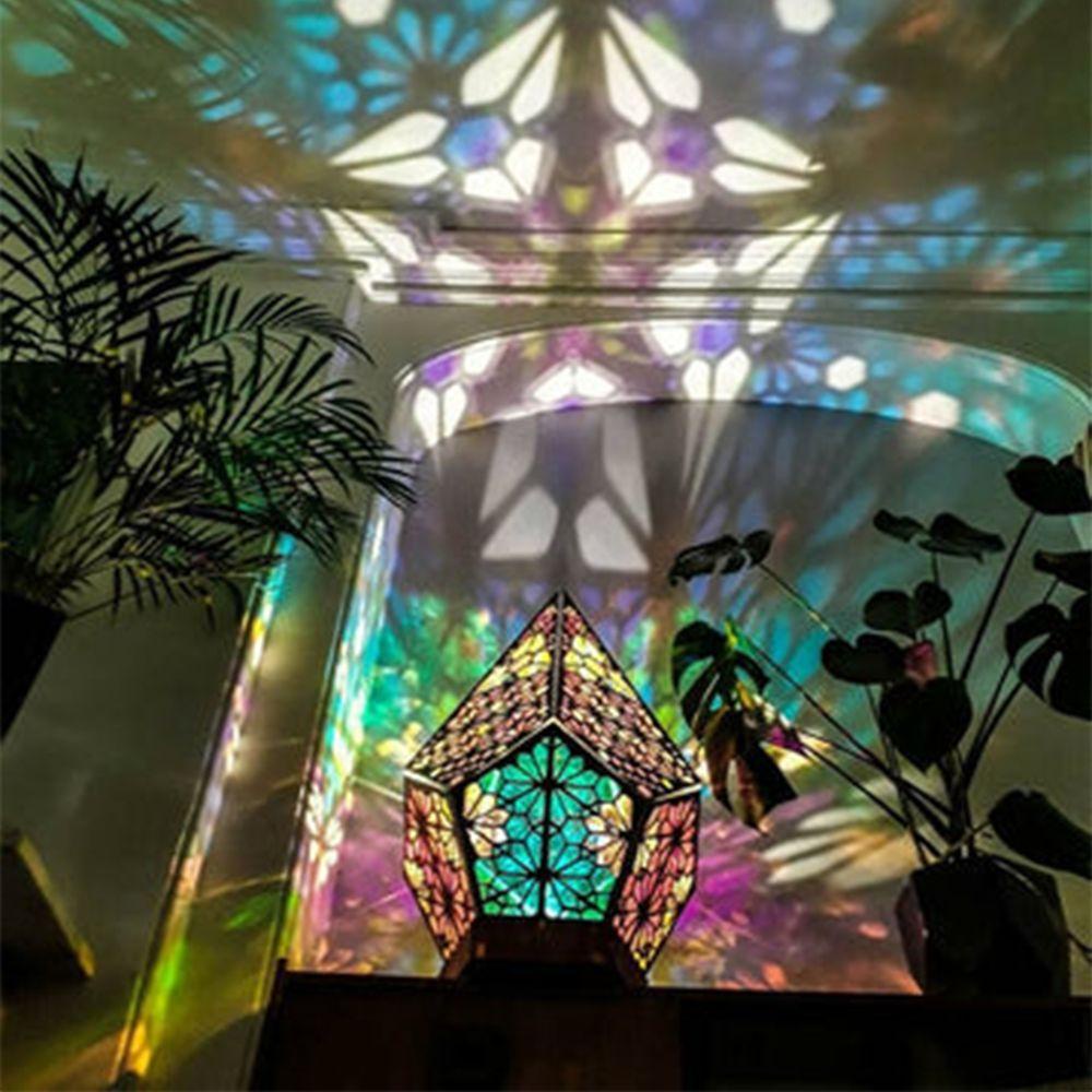 Đèn Led Chiếu WMES15H Bằng Gỗ Và Nhựa Phong Cách Bohemian