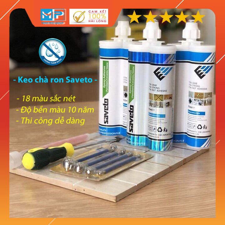 Keo Chít Mạch Saveto Epoxy 2 Thành Phần Nhập Khẩu Italia 400ml