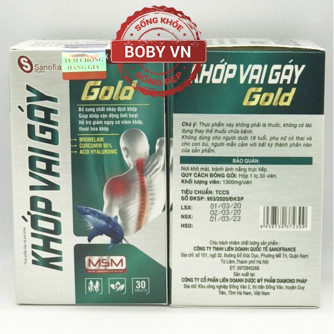 Khớp vai gáy Gold - Giảm đau mỏi khớp và giảm nguy cơ viêm khớp, thoái hóa khớp (Hộp 30 viên)