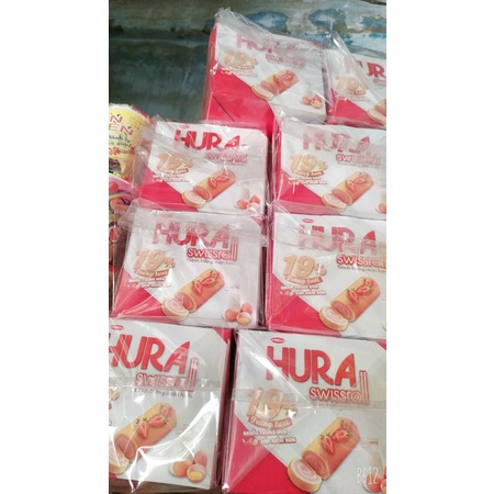 Bông lan cuộn kem Hura, bánh bông lan Solite vị dâu 🍓, bơ sữa, sôcôla, lá dứa