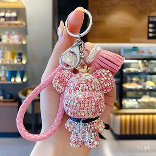 Móc Khóa Hình Gấu Đính Đá Dễ Thương