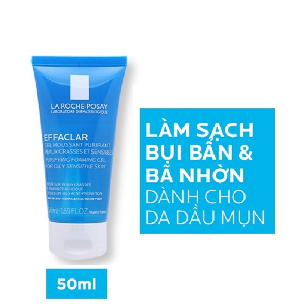 Gel rửa mặt tạo bọt làm sạch dành cho da dầu nhạy cảm La Roche-Posay Effaclar Foaming Gel 50ml - HTbeauty | BigBuy360 - bigbuy360.vn