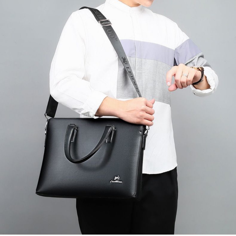 Cặp da công sở,Cặp văn phòng Cao Cấp LEIDEBAOLOU Chất liệu Da PU cực bền,Cặp Đựng Laptop 14inh,Vệ sinh dễ dàng- 𝑰𝑩𝑨𝑮