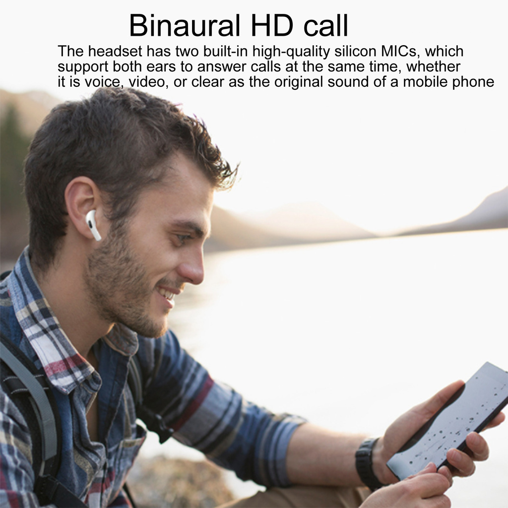 Tai Nghe Bluetooth 5.0 Mini Chống Ồn Kèm Phụ Kiện