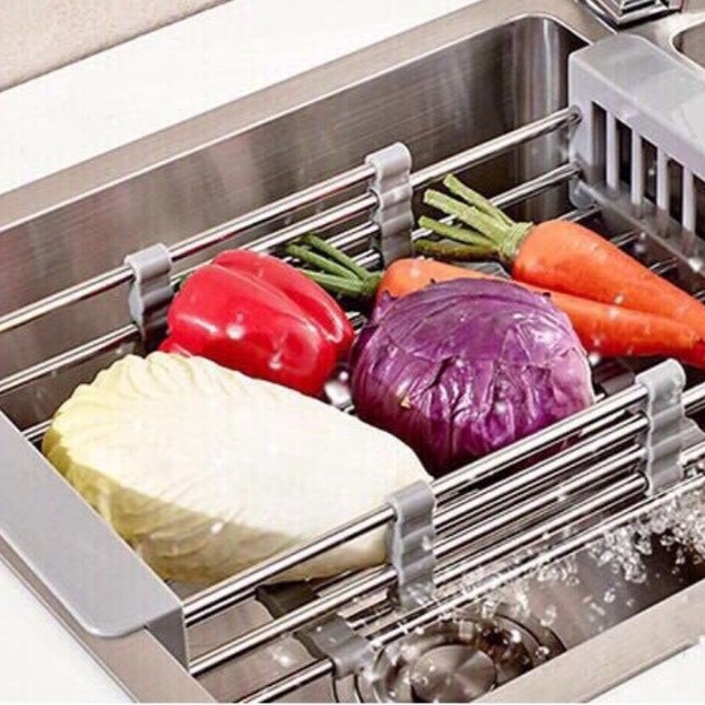 PVN6909 Rổ inox rút gọn để bồn rửa bát T2