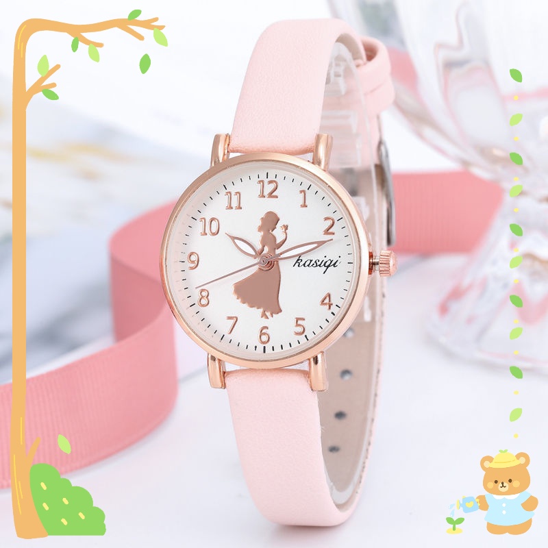 Đồng Hồ Nữ Dây Da Mặt Hoạt Hình Dễ Thương