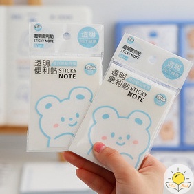 Bộ 50 giấy note ghi chú trong suốt, giấy nhớ học tập, văn phòng tiện dụng NO02 Tuệ Minh