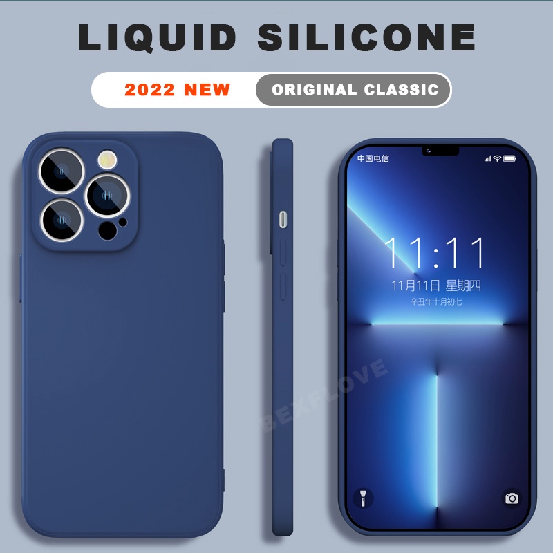 Ốp Điện Thoại Bằng Silicone Màu Trơn Cho iPhone 11 12 13 Pro X XS Max XR Case iPhone 7 8 Plus 7Plus 8Plus