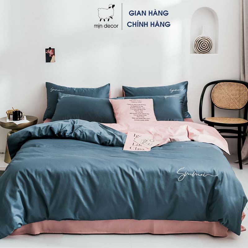 Set chăn ga gối lụa sumoi MỊN DECOR cao cấp mềm mại