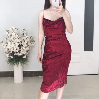 Váy nhung nhám body