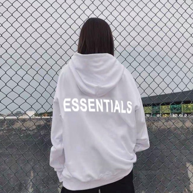 Áo khoác hoodie nam nữ  PHẢN QUANG  nỉ đẹp dáng rộng chất vải dày dặn nón 2 lớp ESSENTIALS Dưới 75kg Mặc Đẹp