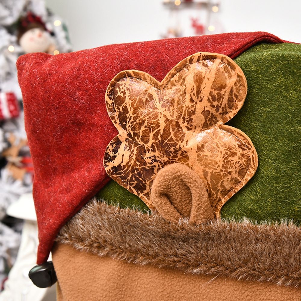 Vỏ Bọc Ghế Ngồi Bàn Ăn Trang Trí Giáng Sinh Hình Ông Già Noel Tuần Lộc