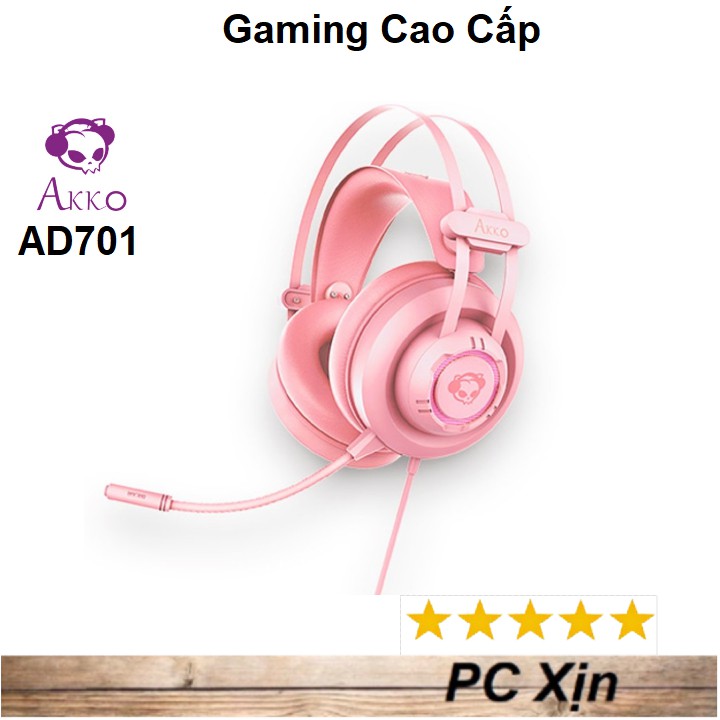 [Mã ELMS4 giảm 7% đơn 500K] Tai nghe Gaming AKKO AD701 Pink Over Ear – RGB giả lập 7.1 | BigBuy360 - bigbuy360.vn