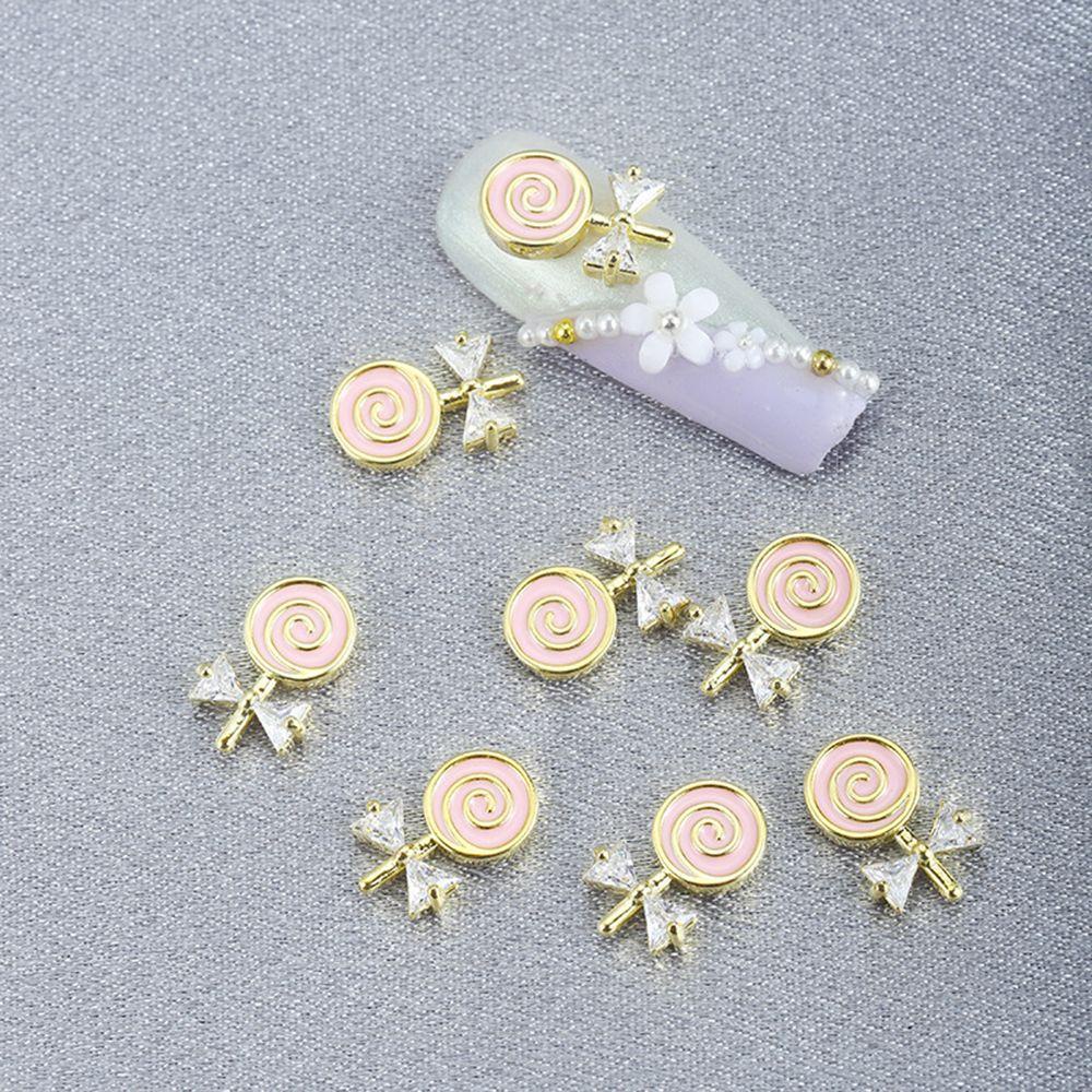 Móng Tay Giả Hình Kẹo Mút Dễ Thương|Phụ Kiện Trang Trí Móng Tay Hình Kẹo Mút Lấp Lánh DIY