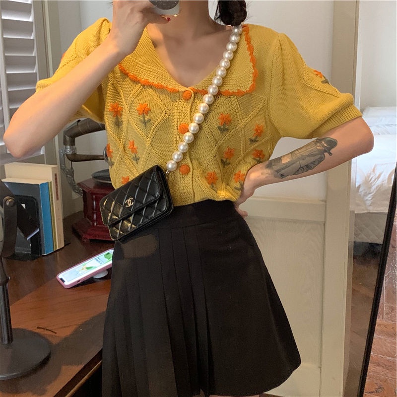 Áo Thun polo Ngắn Tay Phong Cách Retro Dành Cho Nữ  tao bao